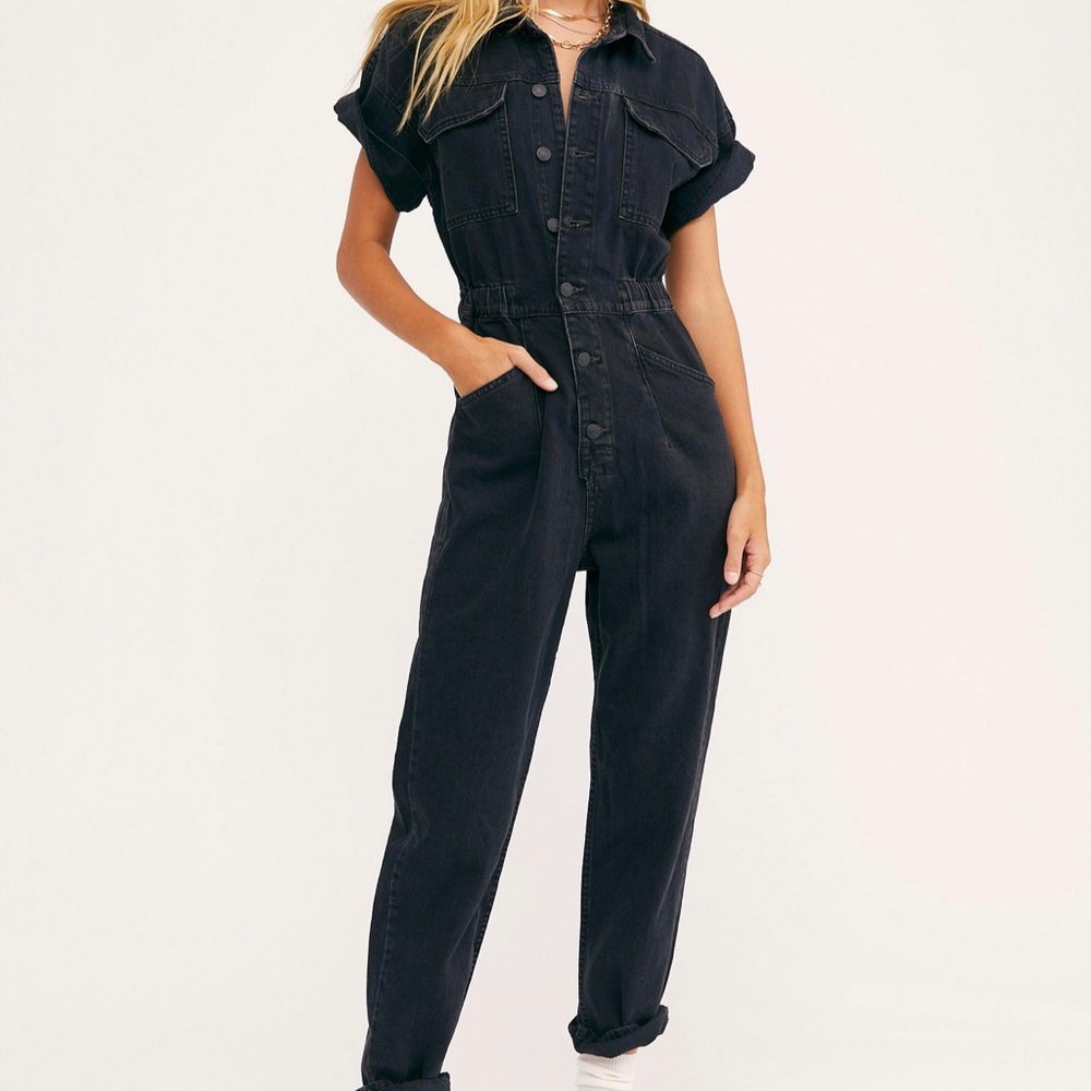 Free People Marci coverall faded black XS